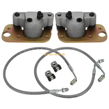 Front Brake Calipers W/ Hose Lines for Polaris Scrambler 400 500 Magnum 325 330