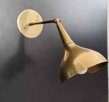 Italian Stilnovo Raw Brass Wall Sconce Light Mid Century Modern Wall Lamp