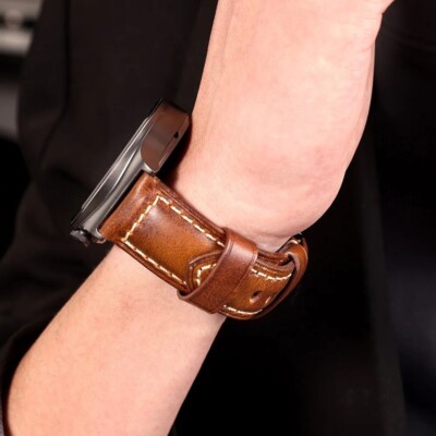 Cinturino Orologio Artigianale Cinturino Orologio Uomo Sulla - Pelle Vintage Nero 20 Mm, Stile Classico E Resistente Cinturino Orologio Uomo Nero - Foto 2