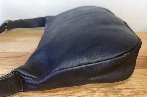 🌺Le Donne Quick Slip Black Leather Hobo Purse HandBag Tote - Picture 8 of 11