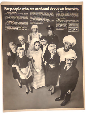 GMAC Plan For People Who Are Confused About Car Financing 1968 Vintage Print Ad