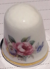 English Beautiful Vintage Bone China Collectable Floral Thimble Peony Bouquet