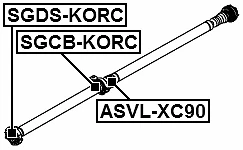 SGCB-KORC Febest CENTER BEARING SUPPORT SET 33200-34001, 33200-34000 - Picture 2 of 4