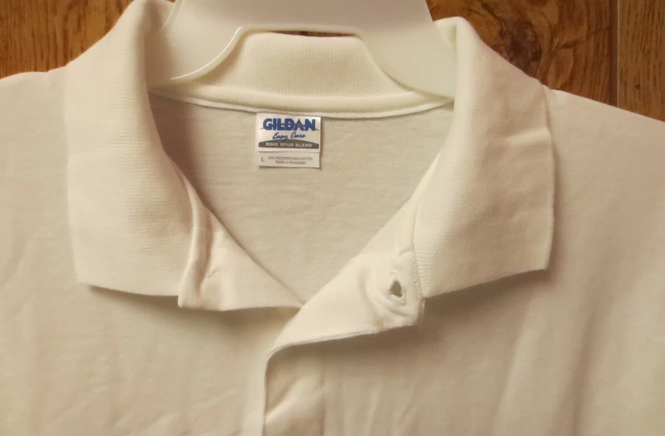 Camisa de golf Gildan para hombre blanca 36 piezas M L XL anillo de fácil cuidado hilado mezcla poli/algodón Foto 2 de 3