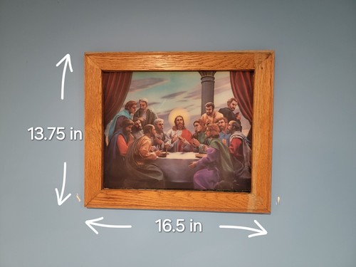 Hologram Framed 3D Picture Of Jesus & Disciples ~ 16.5"×13.75" - Picture 12 of 12