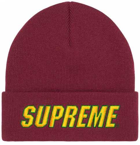 Bonnet bordeaux logo oblique suprême