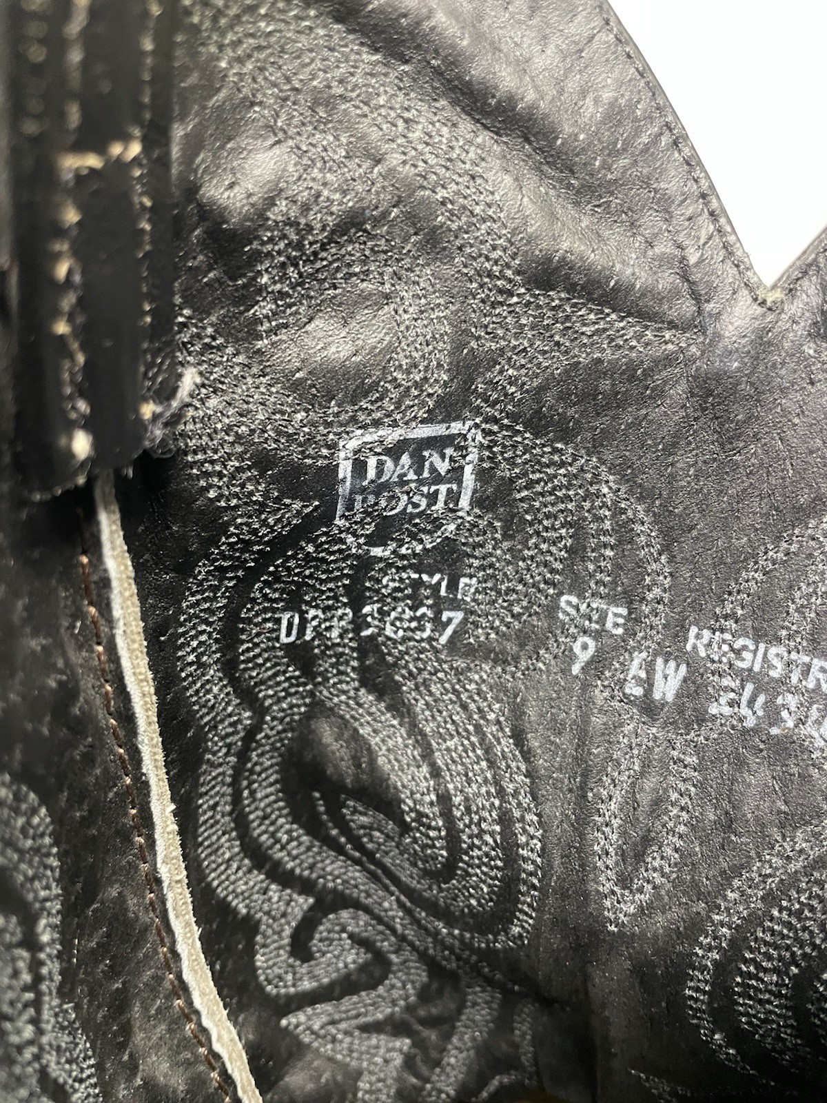 Dan Post Cowboy Boots Black Python Western Size 9… - image 8