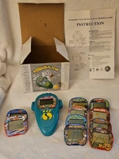 EX-GAME Vintage Handheld Electronic game console W/ 11 Changeable Games UNTESTED