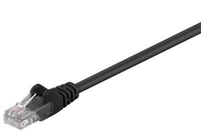 Wentronic CAT 5e Patchkabel, U/UTP, Schwarz, 0.25 m - CCA Kupfergemisch