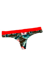Victoria's Secret PINK Mesh Trim Thong Panty Tropical Floral