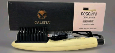 Calista GoGo Mini Heated Detailer Brush Hair Styling Tool Lemon Zest