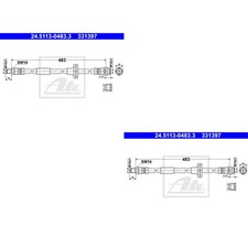 2x ATE Bremsschlauch vorne für Mercedes-Benz C-Klasse W202 S-Klasse W140 300