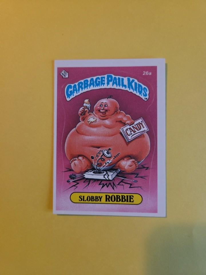 Slobby Robbie 26a Matte Back OS1 GPK 1985 Topps Garbage Pail Kids Series 1 USA