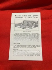 C8 LIONEL POSTWAR CIRCUS 3366/HORSE 3356 CAR SETS OPERATING INSTRUCTIONS 1966
