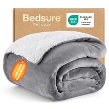 Bedsure GentleSoft Sherpa Fleece Throw Blanket for Couch - Thick and Warm