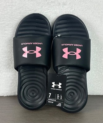 Under Armour Women's Black / Pink Ansa Fix Slides Size 7 New With Tag