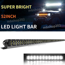 52 INCH LED Light Bar Flood Spot Combo Kit Fit Jeep Wrangler JK TJ CJ Offroad