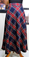 NWT Vintage Red/Black/Green/Blue/Yellow/White Talbots Petite Plaid Skirt Size 16