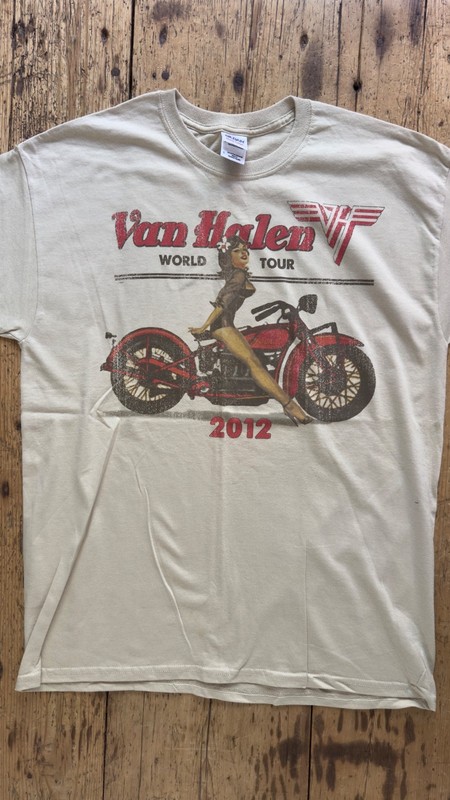 VAN HALEN  RARE ORIGINAL "BIKER PIN-UP" SHIRT STAPLES CENTER JUNE 9TH 2012 - NEW