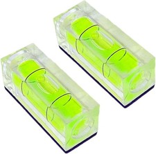 2 Pcs Small Square Bubble Level 15x15x40mm Magnetic Base Single Line Vial
