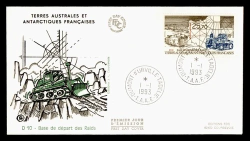 DR WHO 1993 FRENCH ANTARCTIC FSAT FDC D10 BASE CACHET 25.70 M70622