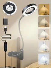 10X Magnifying Glass Desk Light Magnifier LED Lamp Reading Lamp With Base& Clamp