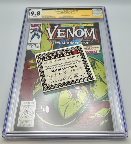 *Signed* Marvel Comics - Venom: Lethal Protector #3 W/COA (1993) CGC X JSA 9.8 - Picture 8 of 9