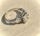 SPARKLY ANTIQUE EDWARDIAN DIAMOND RING 0.6 Carat 14K White Gold Engagement Ring! — photo 3