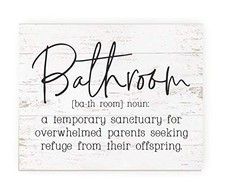 Bathroom A Temporary Sanctuary Rustic Wood Wall Sign