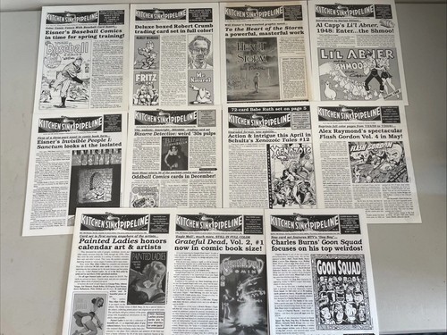 Lot 11x Kitchen Sink Press Comic Book Distributor Newsletter 1991-93 Underground - 第 1/6 張圖片