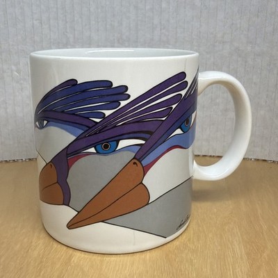 Vintage LAUREL BURCH Exotic Trio of Birds Coffee Mug Tea Cup Large Ceramic JAPAN
