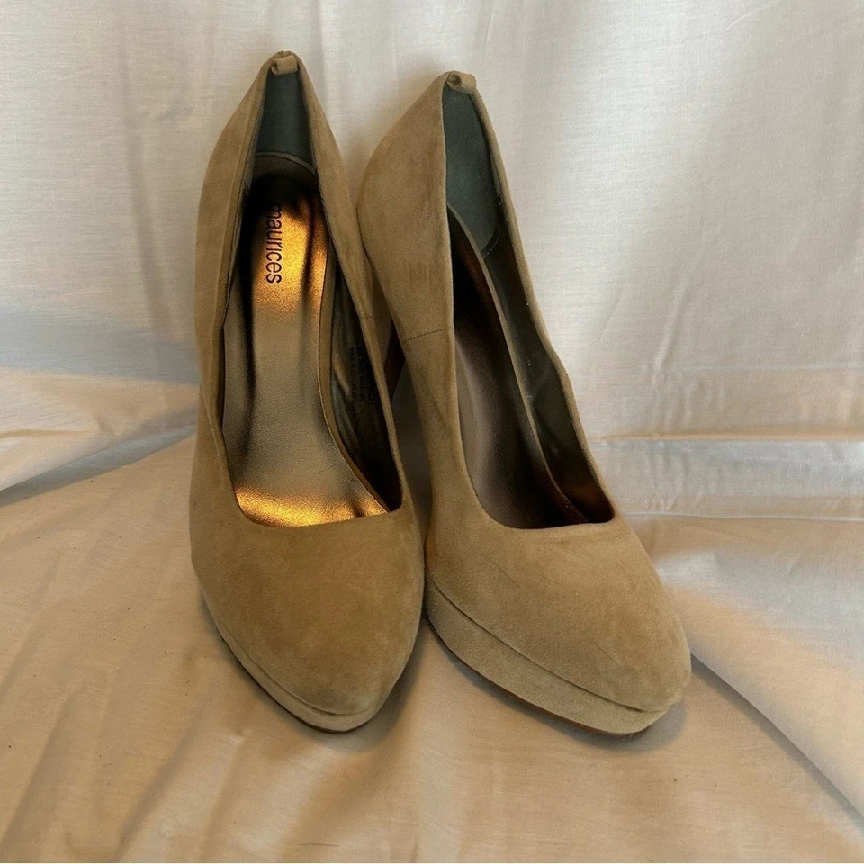 Maurices Beige Suede Pump Stilettos 10 - Image 2 of 4