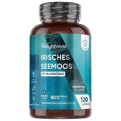 WeightWorld Irish Sea Moss 120Kaspeln - 4000mg Irisches Seemoos 639mg Blasentang