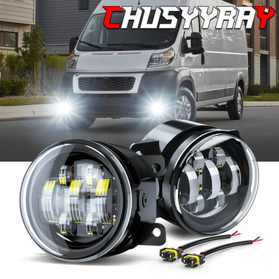 For RAM Promaster 1500 2500 3500 2014-2022 LED Clear Bumper Fog Lights Lamp
