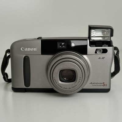 Canon Autoboy SII Panorama 35mm Film Camera w/ Case & Strap S2 TESTED & WORKING!