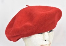 Vintage 100 Wool Normandy Basque Red Beret Made in France W.P.L 10888
