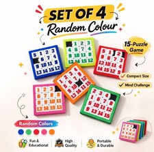 Jigsaw 15-Puzzle Sliding Number Games-set of 4,Random Color, Brand Teaser IQ Toy