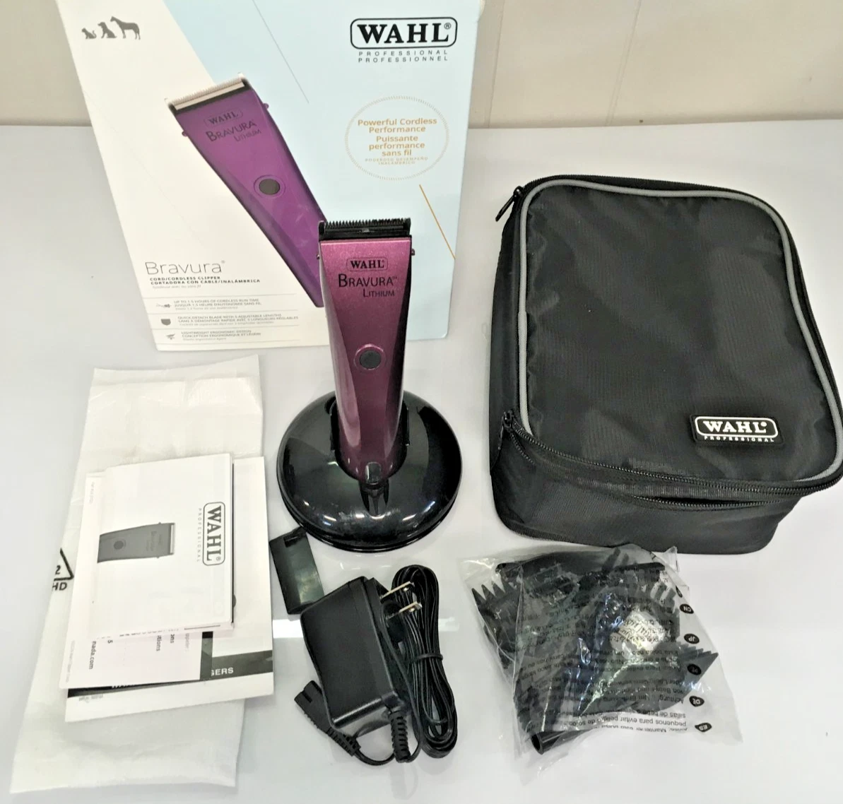 EXC Wahl Professional Bravura Lithium Cordless Pet Clipper Kit Purple
Opens in a new window or tab