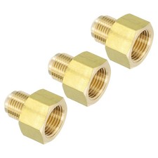 3 Pcs 1/2" Female Flare x 3/8" Male Flare Connector Brass Adapter Reducing
