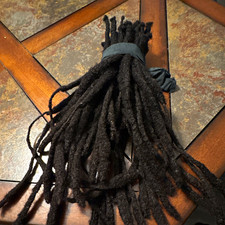 Real Black Dreadlocks Hair Extension Weft Curly Texture Adult Hair Extensions