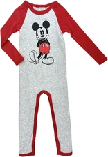 Disney Store Baby Grey Red Long Sleeve Cotton Mickey Mouse Pajamas Sz 18-24 MO