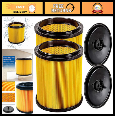 2 Pack Replacement Cartridge Filters for 5-20 Gallon Wet/Dry Vacs, Fits Shop-Vac