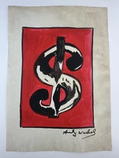 Andy Warhol COA Art Painting Original Drawing Vintage Paper Signed