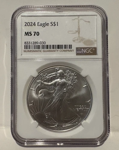 2024 (W) $1 American Silver Eagle NGC MS70 Brown Label