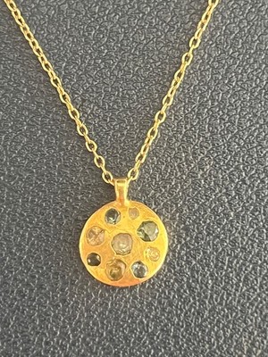 Polly Wales Cypress Celeste Pendant Necklace 18ct Gold 50cm Sapphire