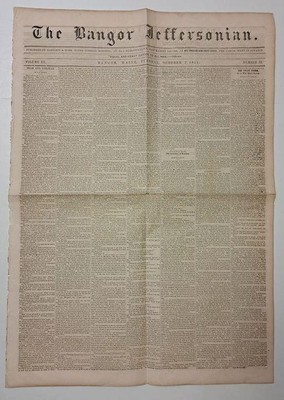 1851 Maine Newspaper The Bangor Jeffersonian Coronation of Napoleon Original