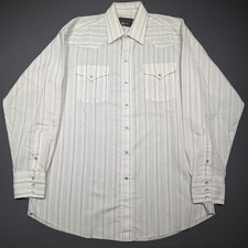 Panhandle Slim Shirt Mens XL White Stripe Western Long Sleeve Snap Button Up USA