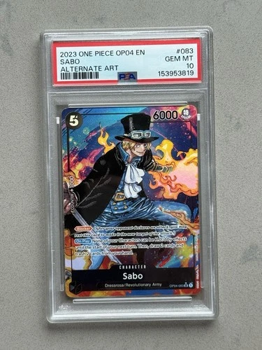 PSA 10 ~ Sabo OP04-083 Alternate Art Card One Piece Kingdoms Of Intrigue English