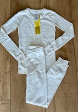 Hanna Andersson Organic Cotton Pajama Set NWT Kids Size 6-7 120cm Cream