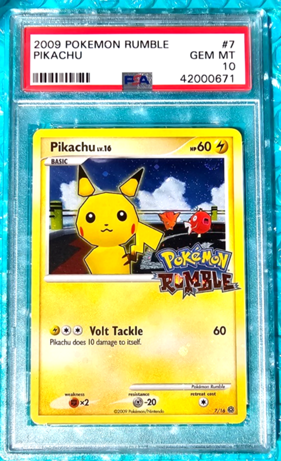 2009 Pokemon Rumble PIKACHU Holo Foil #7 English Promo *SWIRL* PSA
